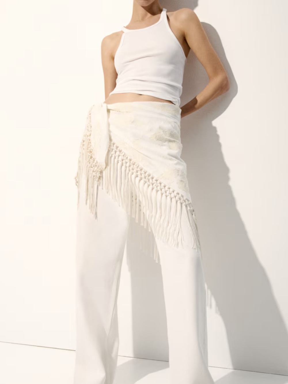 H&M fringed triangle scarf